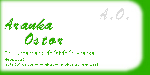 aranka ostor business card